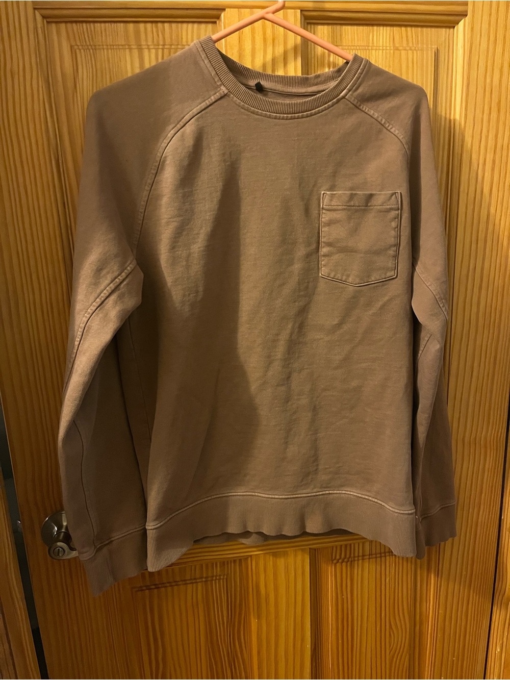 Men's Crewneck Pocket Sweater - Taupe